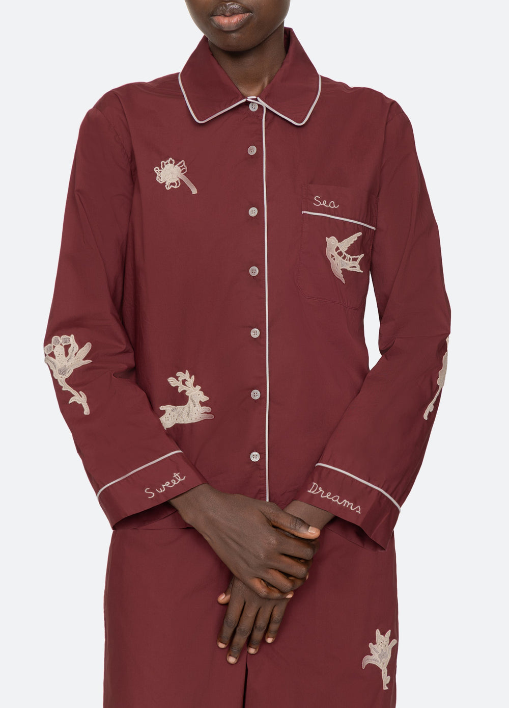 Mika PJ Set Burgundy / Sea New York
