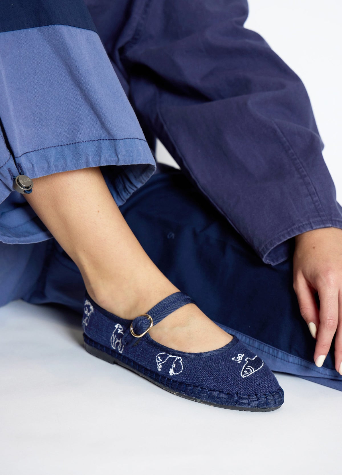 Demi Mary Jane Flats Navy / Sea New York For Sale