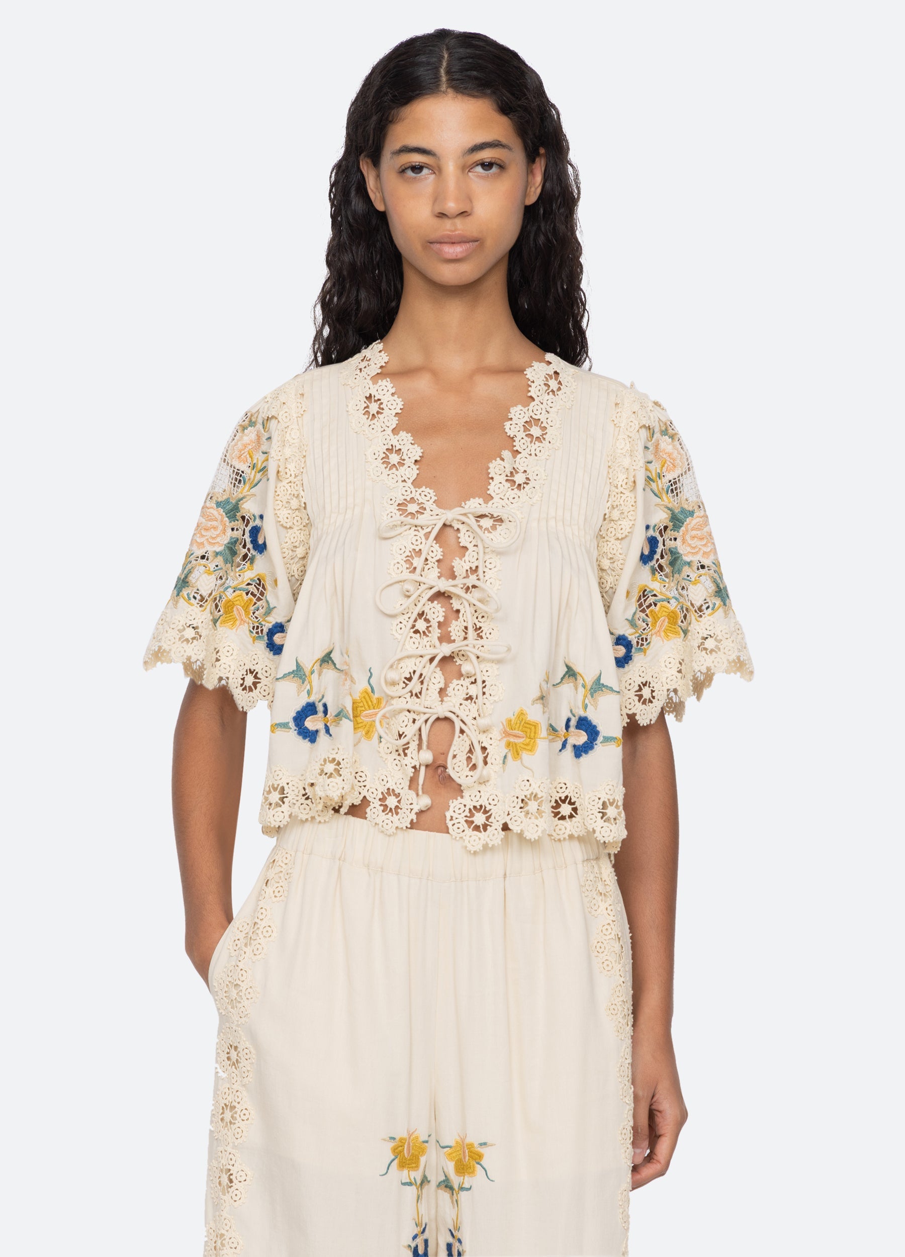 Adonna S/S Top Cream / Sea New York Sale